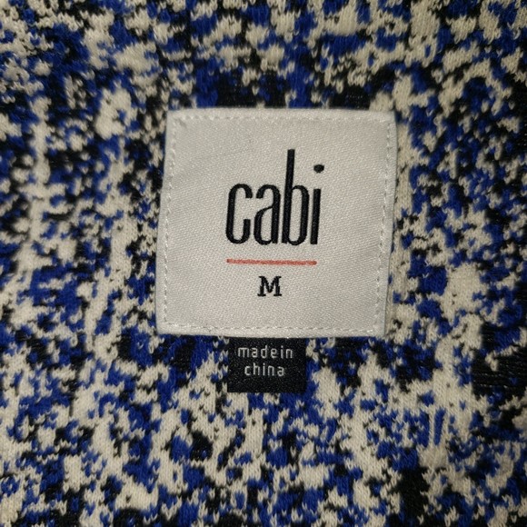 Cabi 21 Club Jacket Blue Jacquard Houndstooth Size Medium - Picture 4 of 12